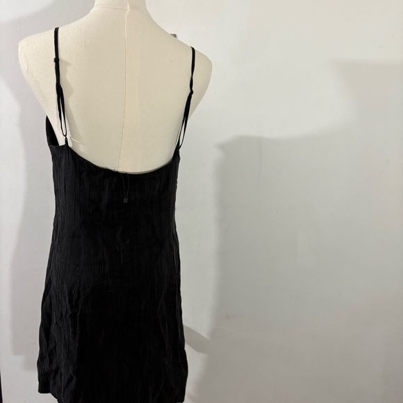 Zara Black Tank Mini Dress Square Neck Sz S Side Slit Classic City Whimsigoth - Picture 5 of 10